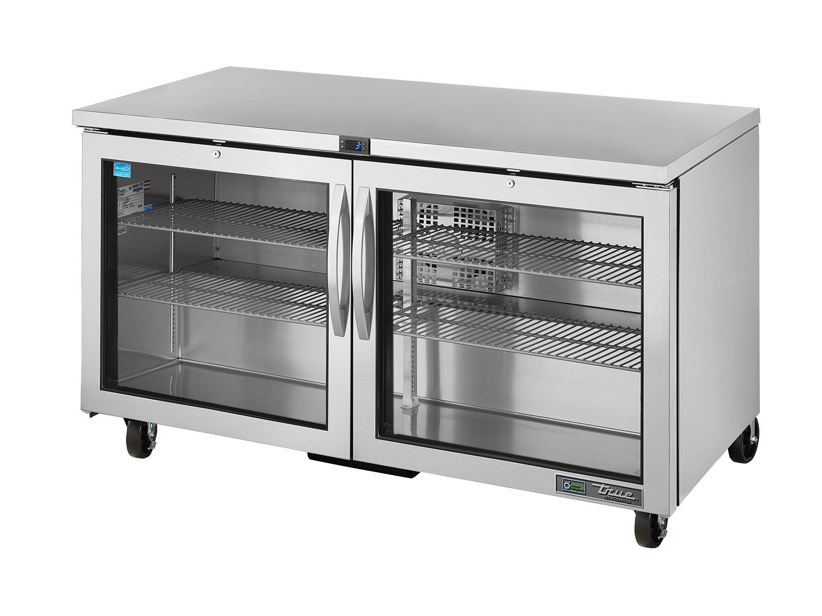 TRUE 2 Glass Door Undercounter Refrigerator - TUC-60G-HC-FGD01