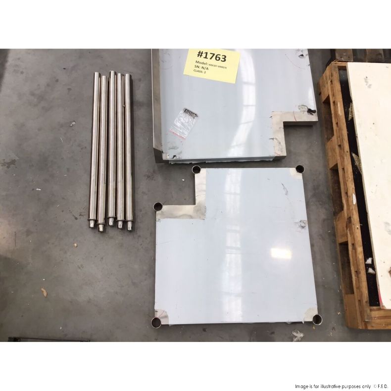 CLEARANCE - Modular System Corner Workbench, 150mm Splashback & Undershelf WBCB7-0900/A-NSW1763
