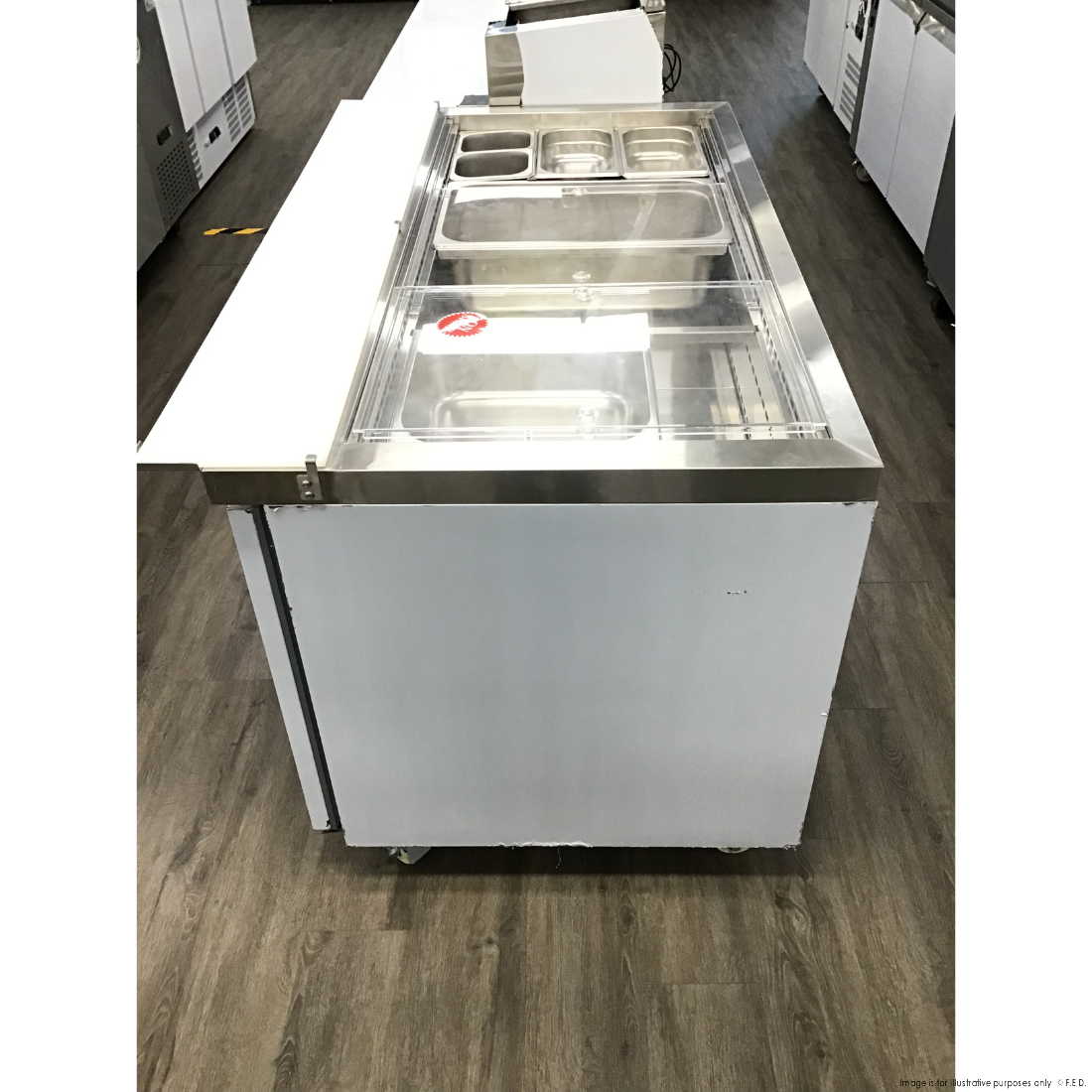 CLEARANCE - Thermaster Two Door Cold Bench Salad Station 4x1/1 GN Pans - PG150FA-XB-VIC1060