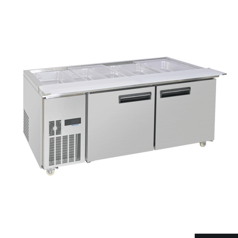 Thermaster Two Door Cold Bench Salad Station 5X1/1 GN Pans - PG180FA-XB