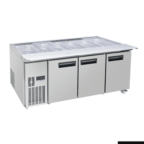 Thermaster Three Door Cold Bench Salad Station 6X1/1 GN Pans PG210FA-XB