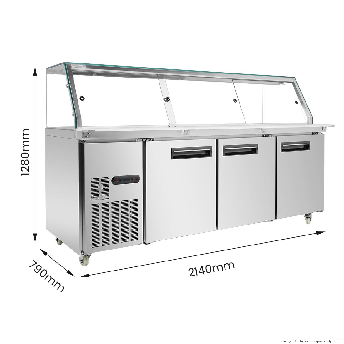 Thermaster Cold Salad & Noodle Bar 6X1/1 GN Pans - PG210FA-XG
