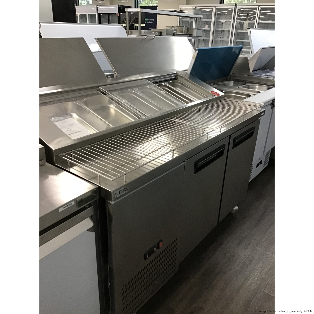 CLEARANCE - Thermaster two door DELUXE Pizza Prep Bench - PPB/15-VIC1061