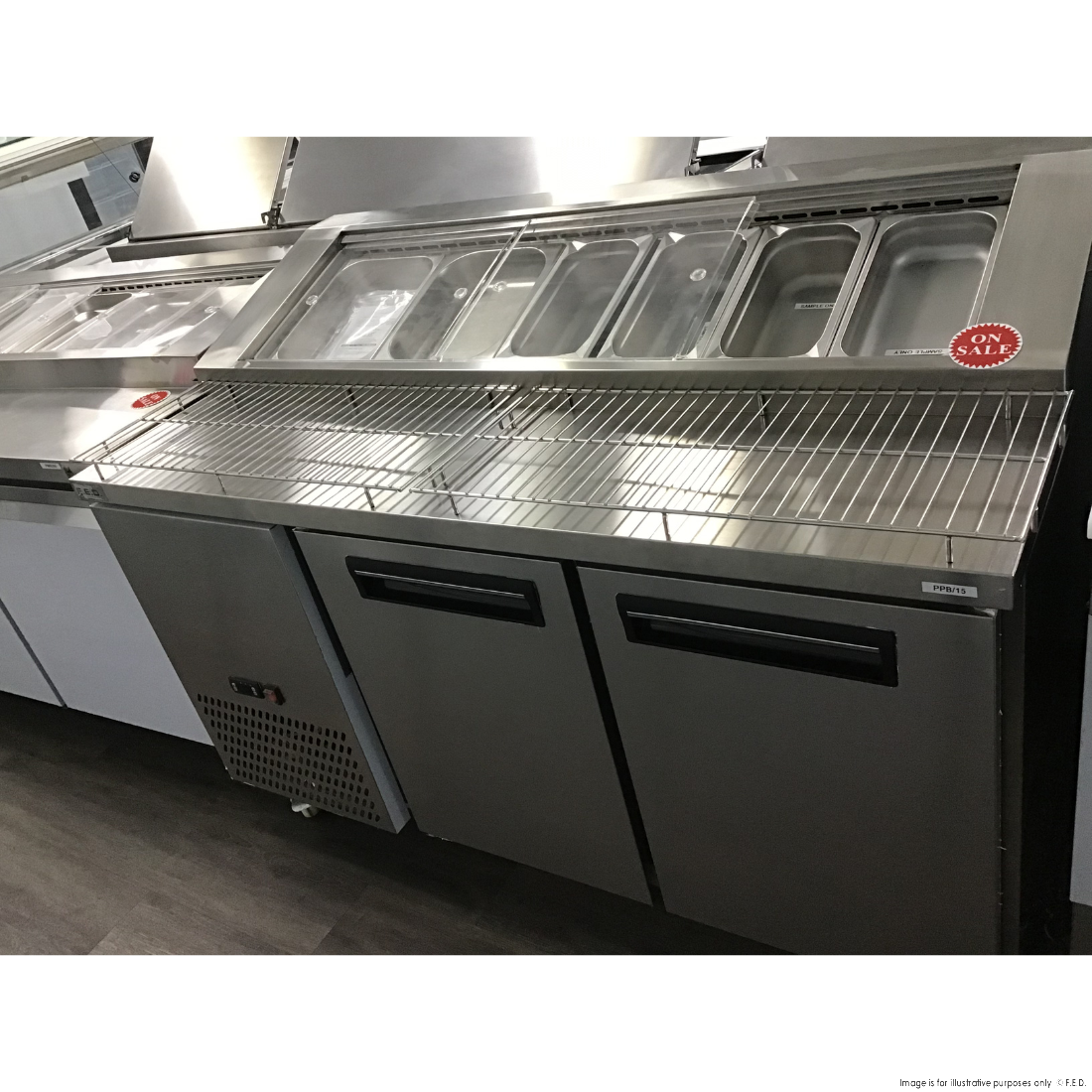 CLEARANCE - Thermaster two door DELUXE Pizza Prep Bench - PPB/15-VIC1061
