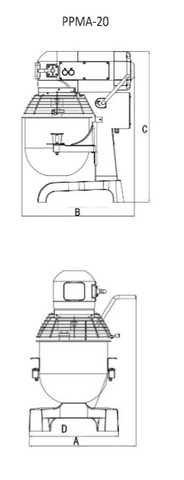 PrepPal 20L Heavy Duty Planetary Mixer PPMA-20