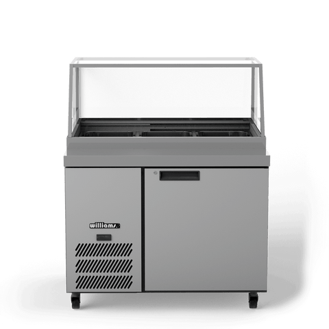 Williams Banksia - One Door White Colorbond Prep Counter Refrigerator With Flat Blown Air Well - Without Canopy HSP3UBA-000-N