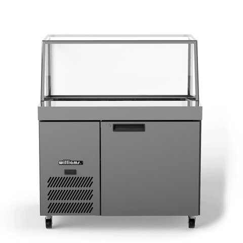 Williams Banksia - One Door White Colorbond Prep Counter Refrigerator With Angled Blown Air Well - Without Canopy HSP18UBA-000-N