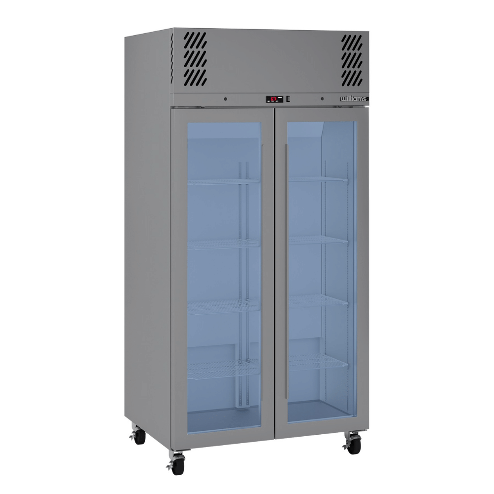 Williams Pearl - Slim Two Door Stainless Steel Upright Display Refrigerator HPR2GSHC