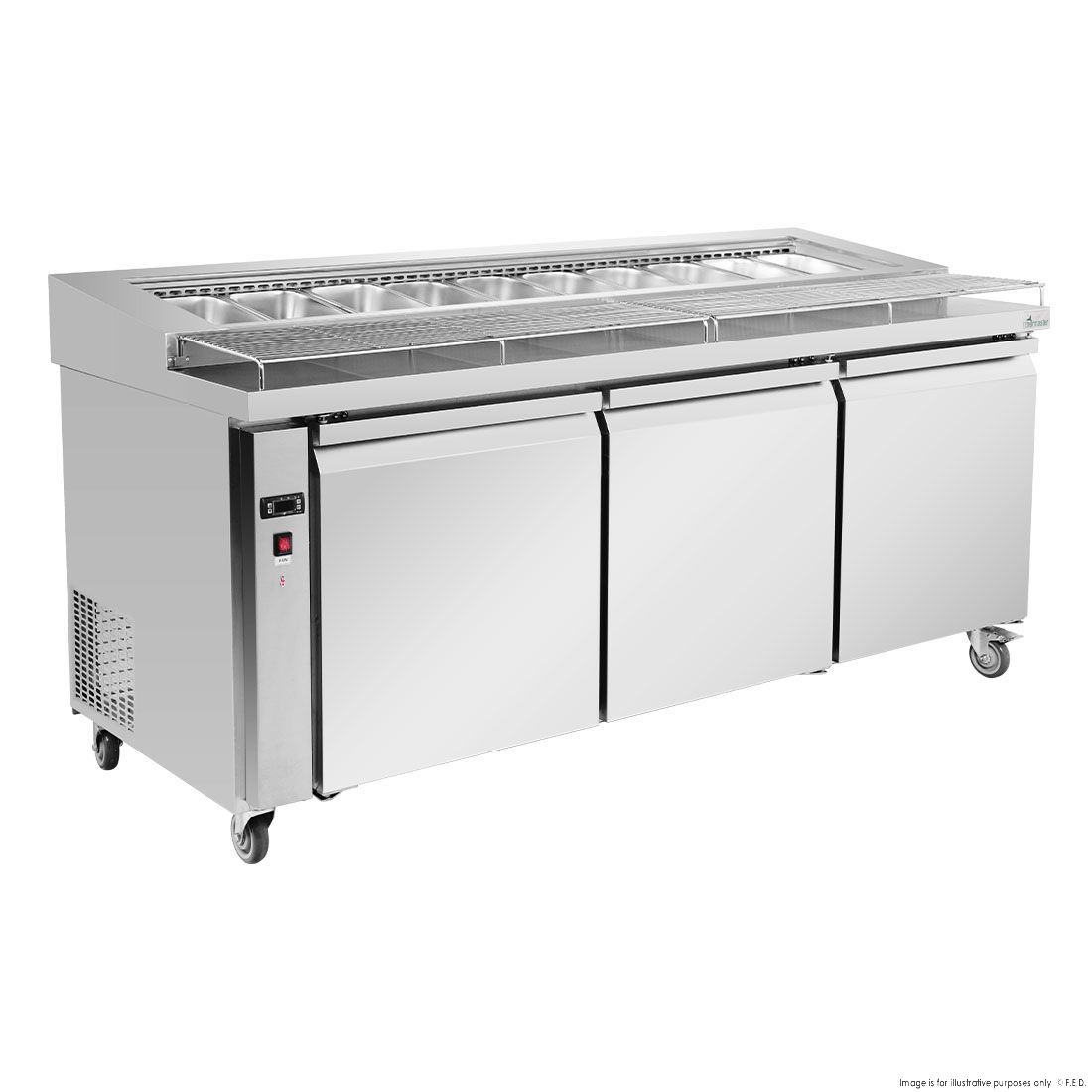 CLEARANCE - Thermaster Three door DELUXE Pizza Prep Bench - PWB200-VIC1062