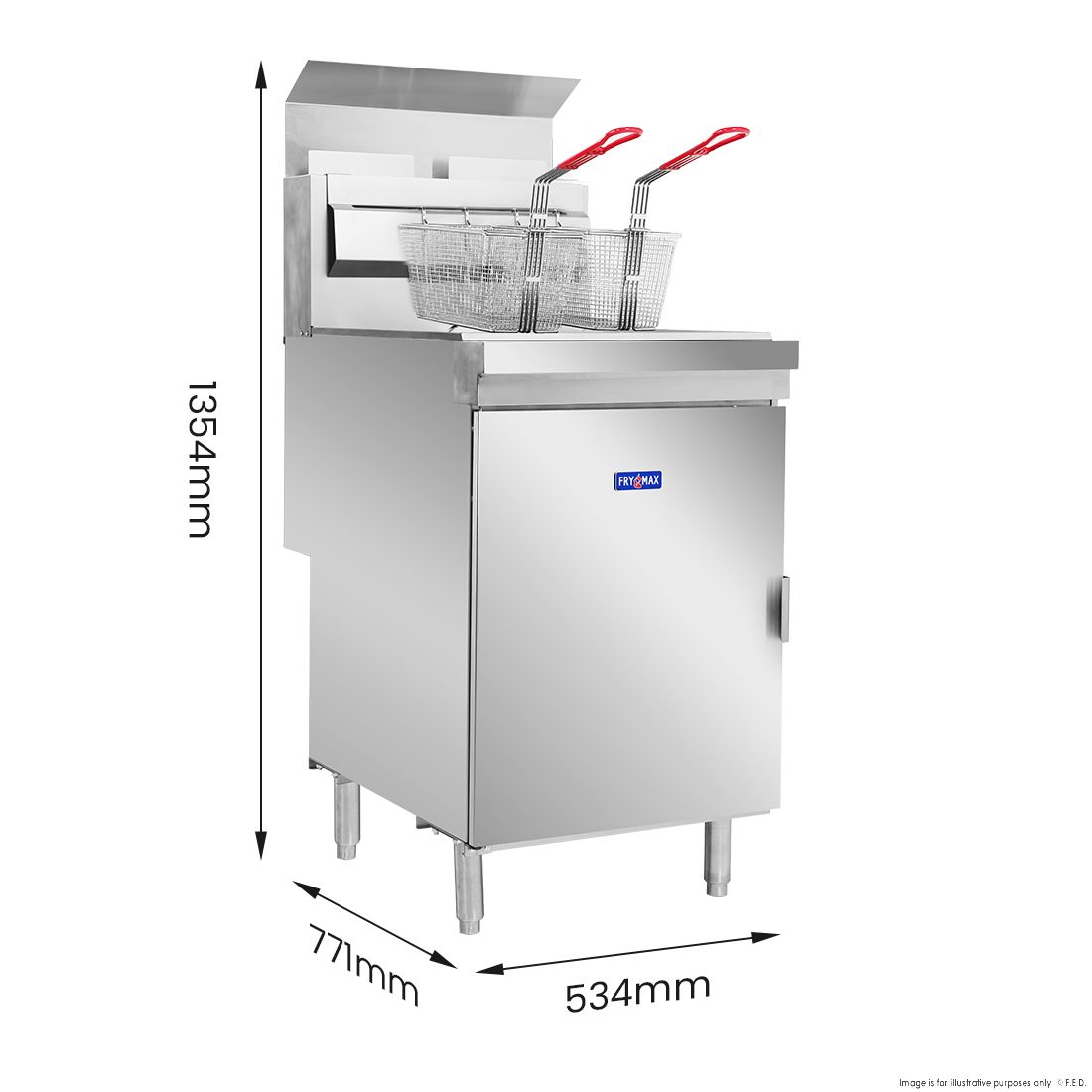 Gasmax Superfast LPG Gas Tube Twin Vat Fryer - RC400TELPG