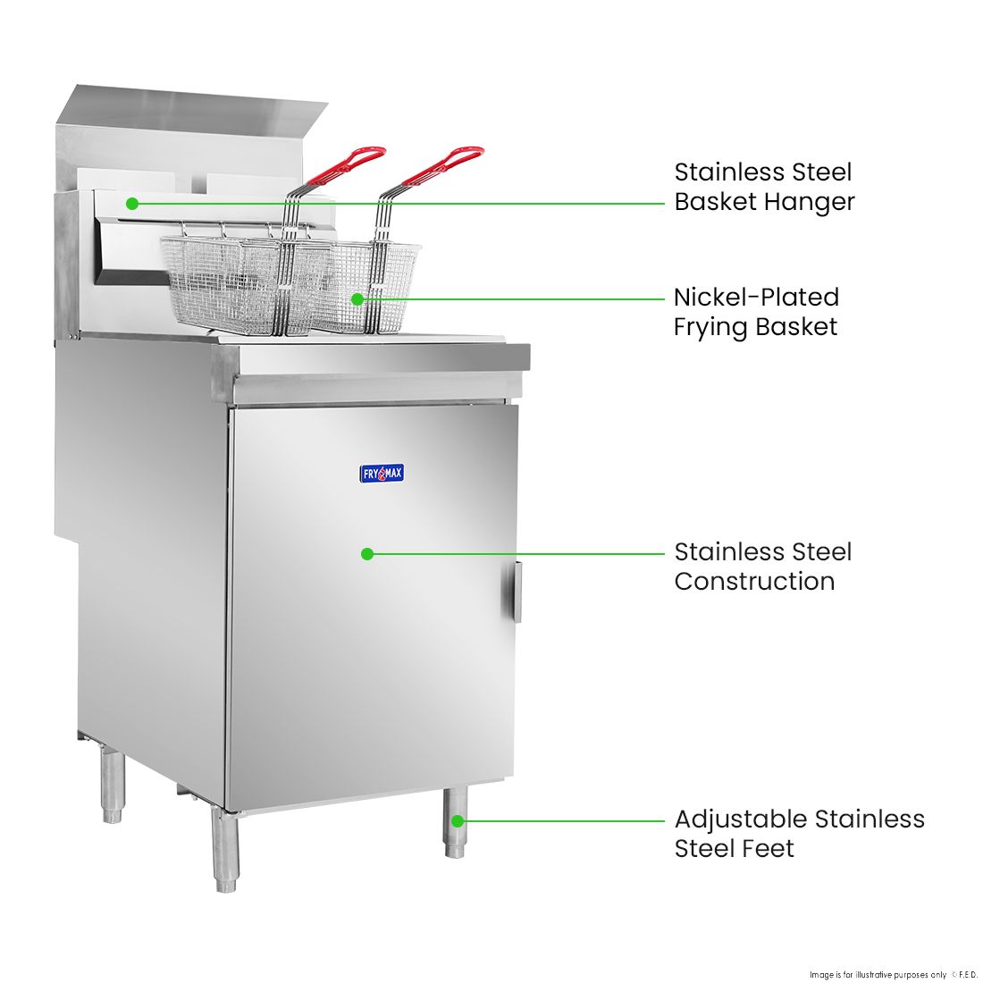 Gasmax Superfast LPG Gas Tube Twin Vat Fryer - RC400TELPG