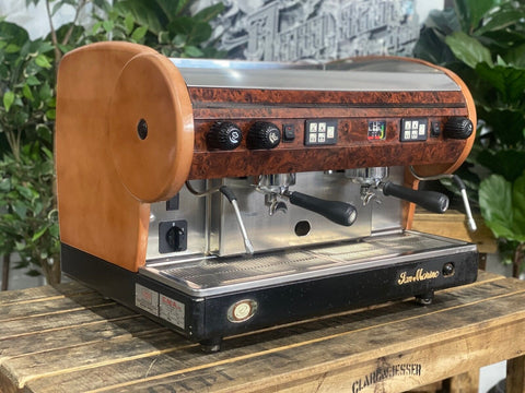 San Marino Lisa Brier Wood - 2 Group Commercial Espresso Machine