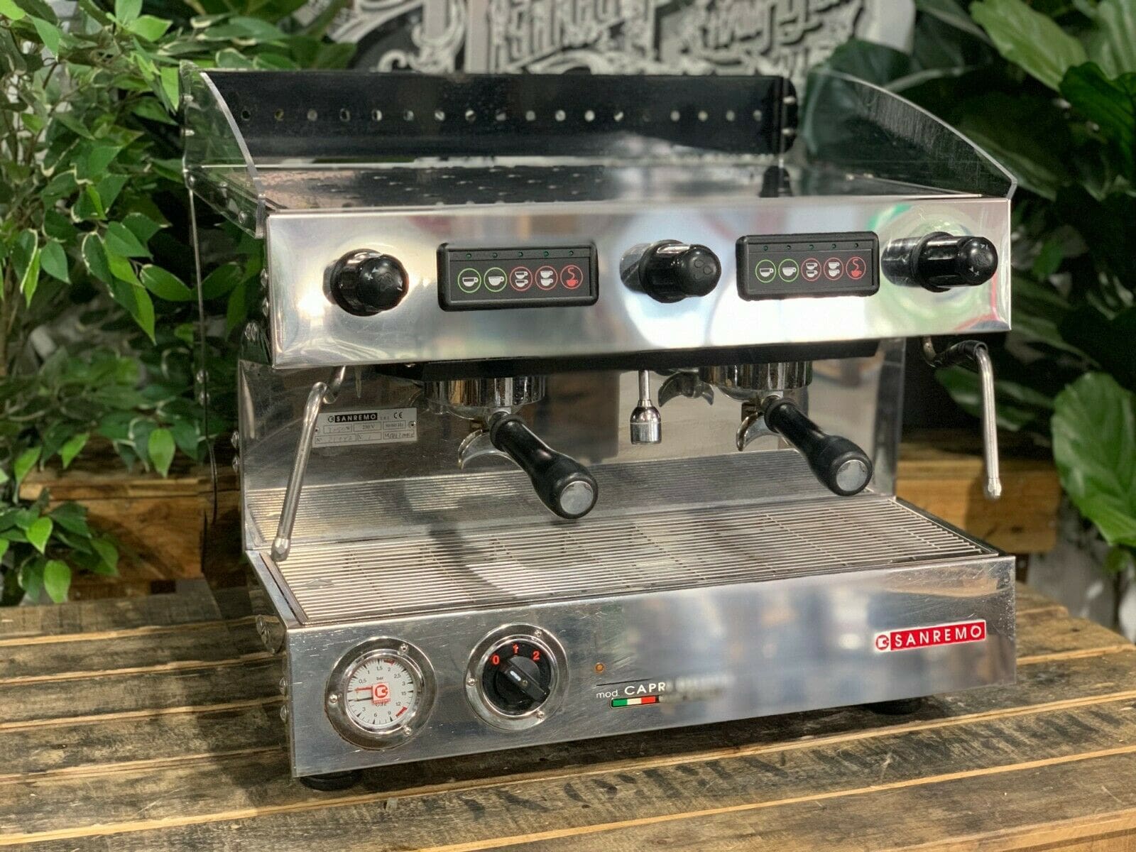 San Remo Capri Deluxe 2 Group Black Espresso Coffee Machine - 16416
