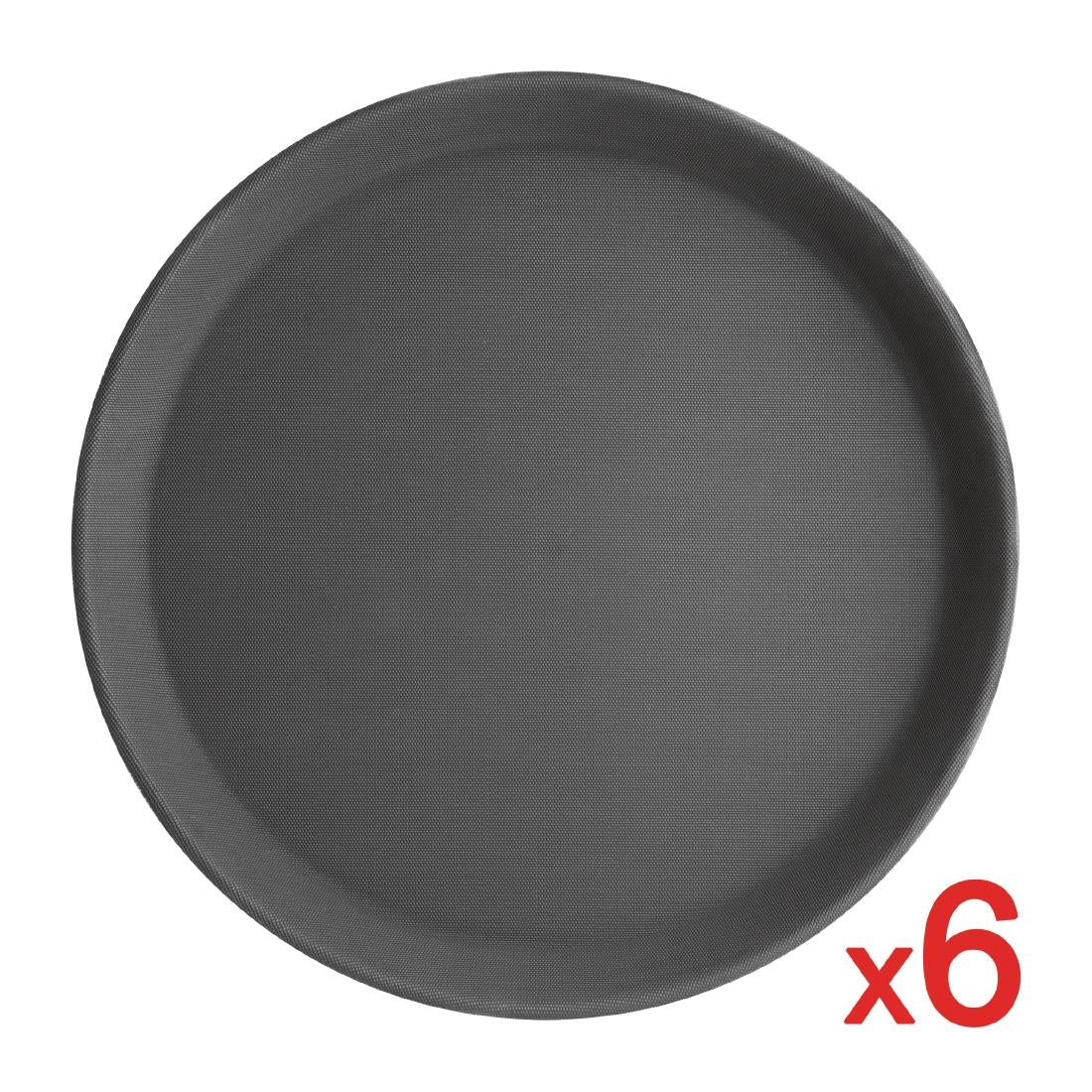 Olympia Kristallon Polypropylene Round Non-Slip Trays (6 Pack) - S658
