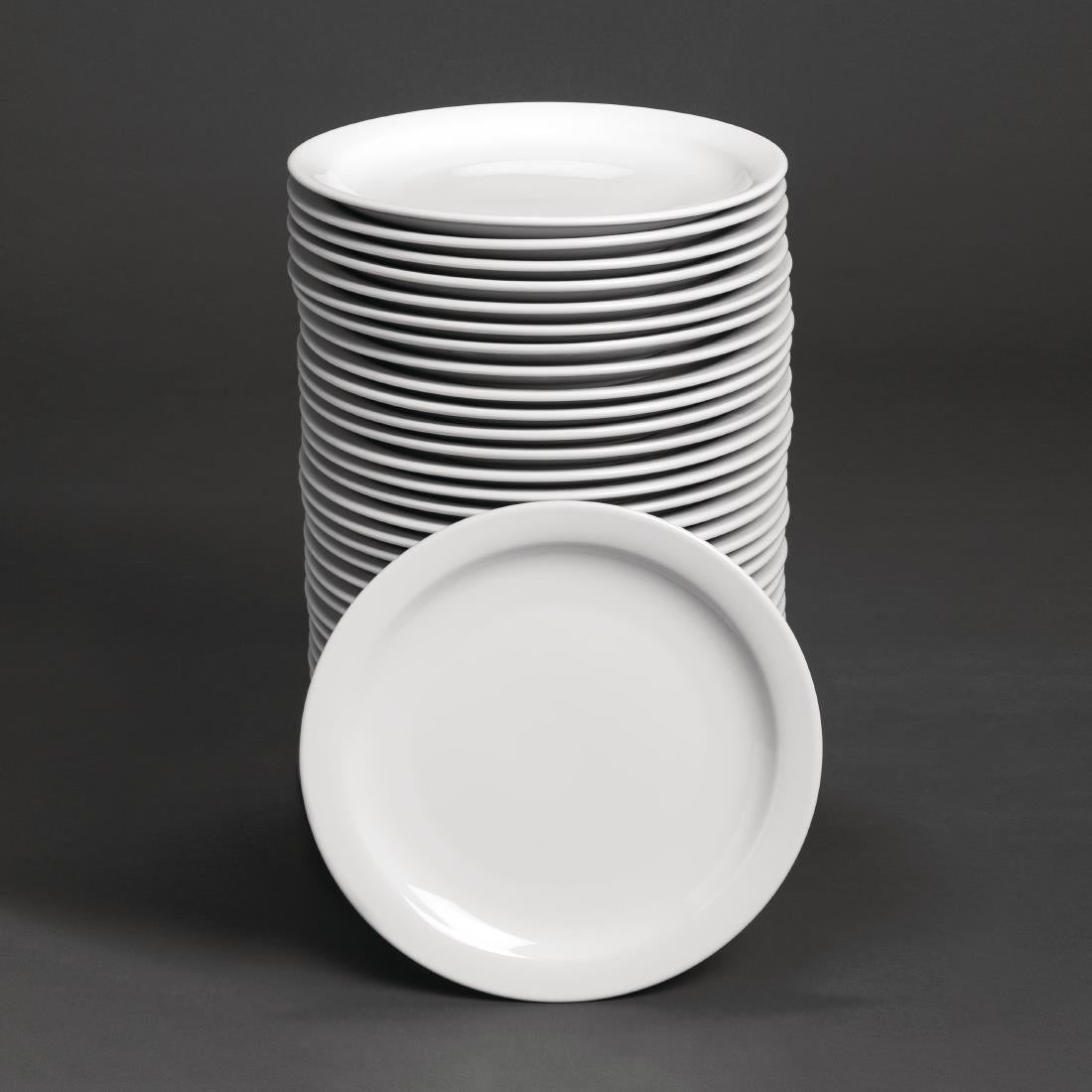 Bulk Buy Olympia Athena Narrow Rimmed Plates 254mm (36 Pack) - S754