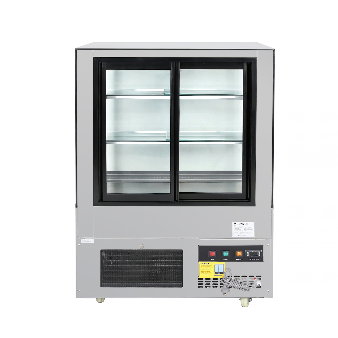 Bonvue Deluxe 900mm Square Glass Cake Display Cabinet - SC090FA-2XB