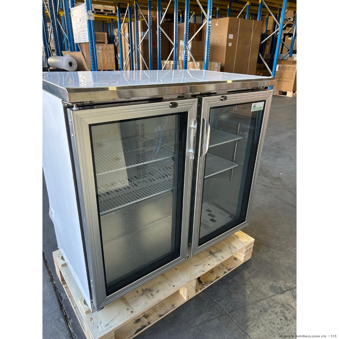 CLEARANCE - Thermaster Two Door Stainless Steel Bar Fridge/Cooler - SC248SG-QLD123