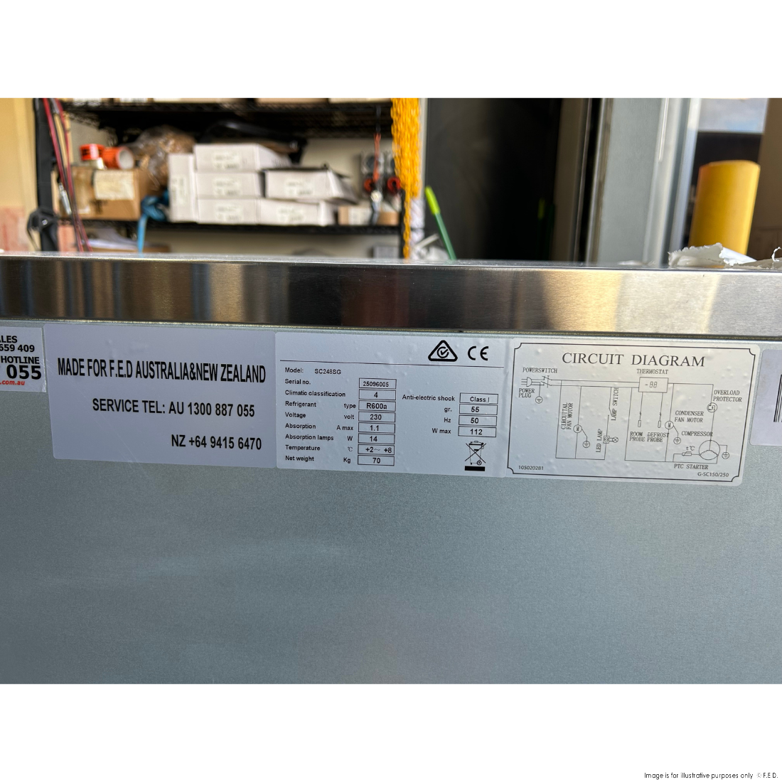 CLEARANCE - Thermaster Two Door Stainless Steel Bar Fridge/Cooler - SC248SG-QLD123
