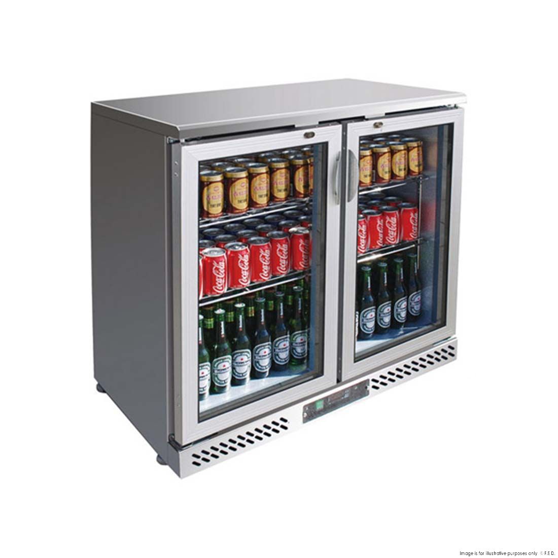 CLEARANCE - Thermaster Two Door Stainless Steel Bar Fridge/Cooler - SC248SG-QLD123