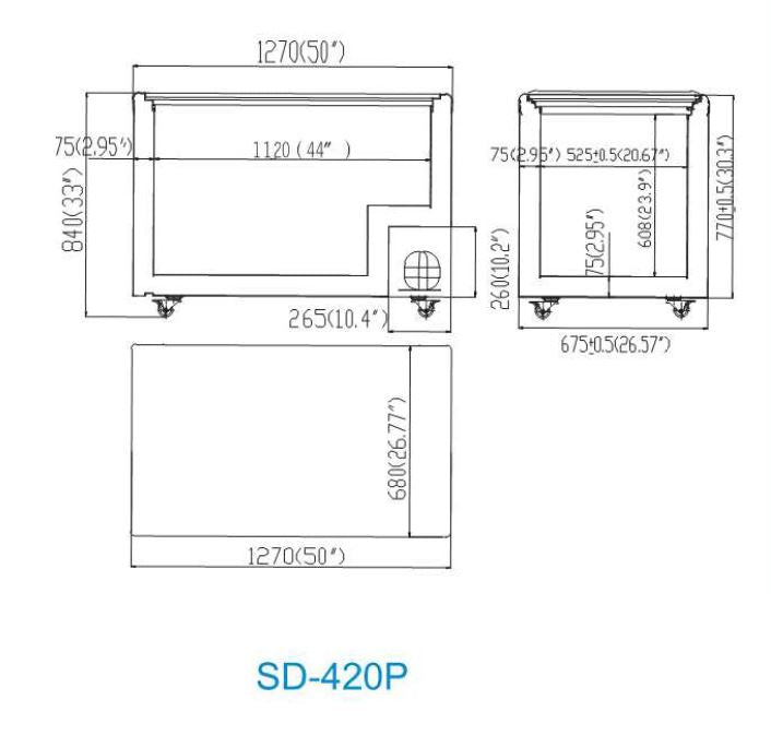 Commercial Chest Freezers Glass Top 420P | Atosa | SD-420P
