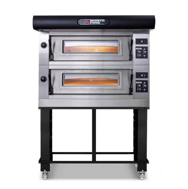 Moretti Forni Amalfi Double Deck Oven on Stand - 12 x 35cm Pizza - Chamber Size 650w x 1035d x 180h mm - COMP A/2/S