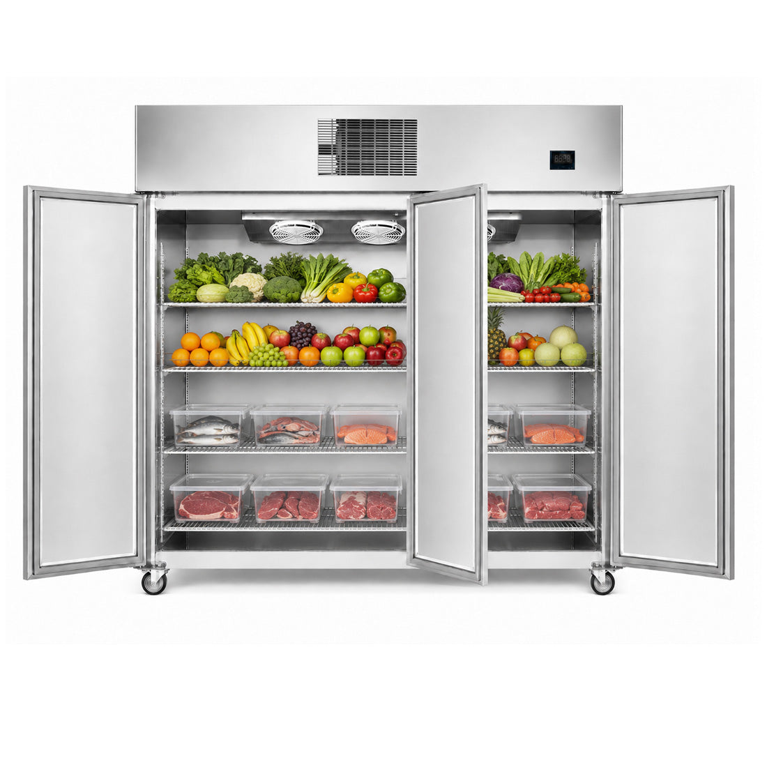 Thermaster 1500L Full-Width Three Solid Door Upright Freezer - SFWF1500