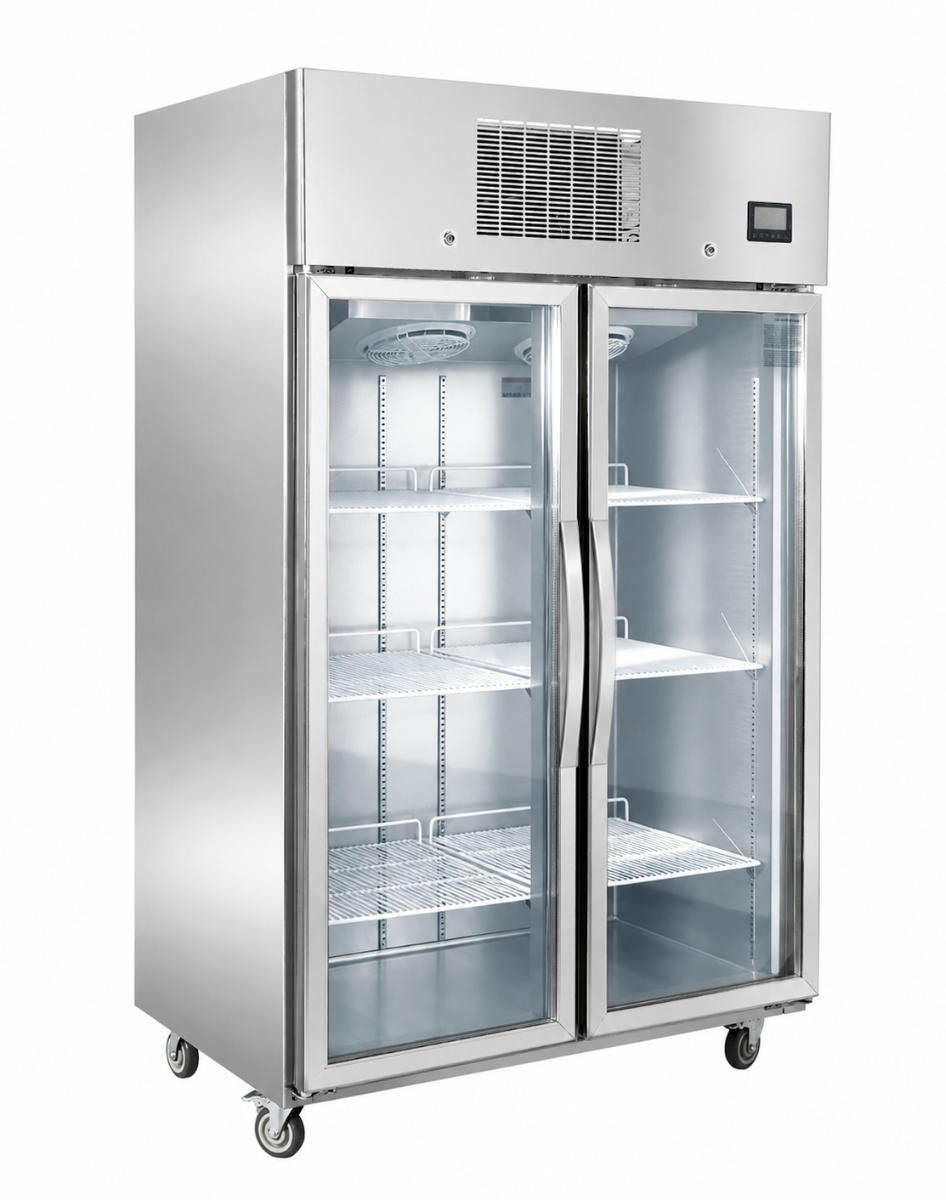 Thermaster 1000L Full-Width Double Glass Door Upright Display Fridge - SFWCG1000