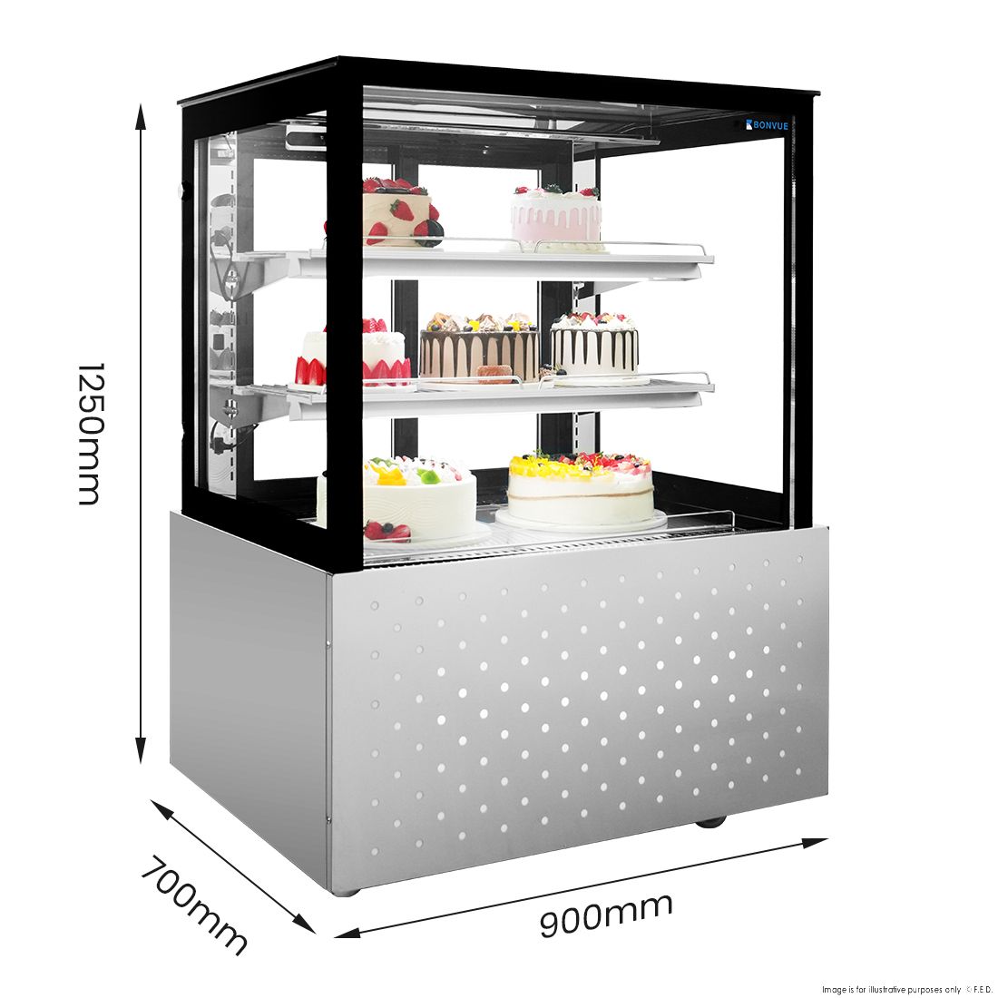 Bonvue Chilled Cake Showcase Food Display SG090FA-2XB