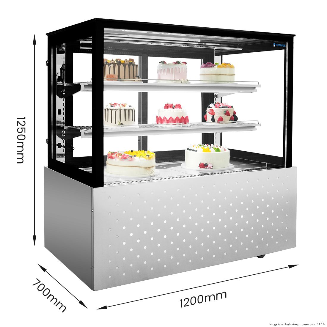 Bonvue Chilled Cake Showcase Food Display SG120FA-2XB