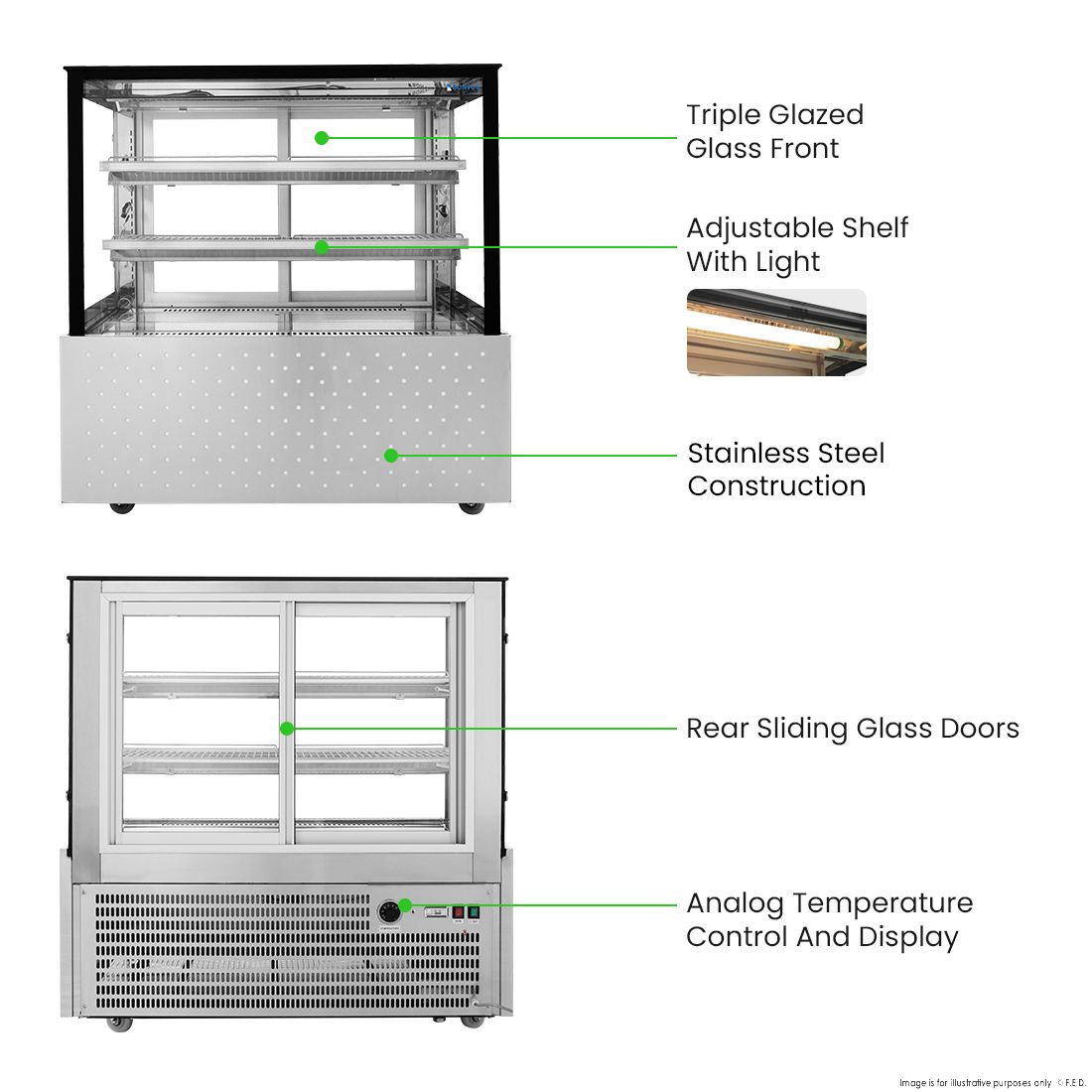 Bonvue Heated Food Display SG120FG-2XB