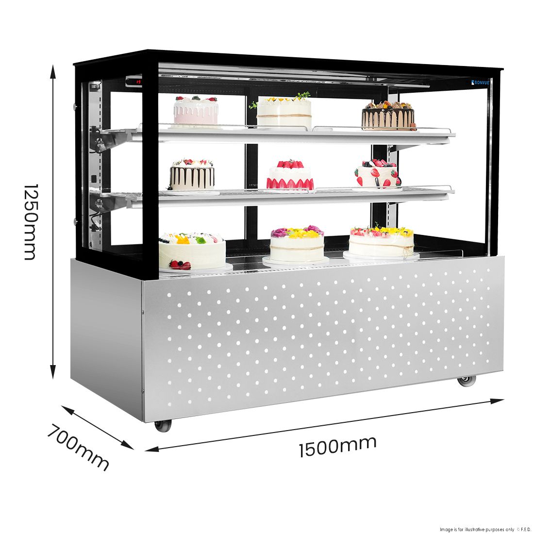 Bonvue Chilled Cake Showcase Food Display SG150FA-2XB