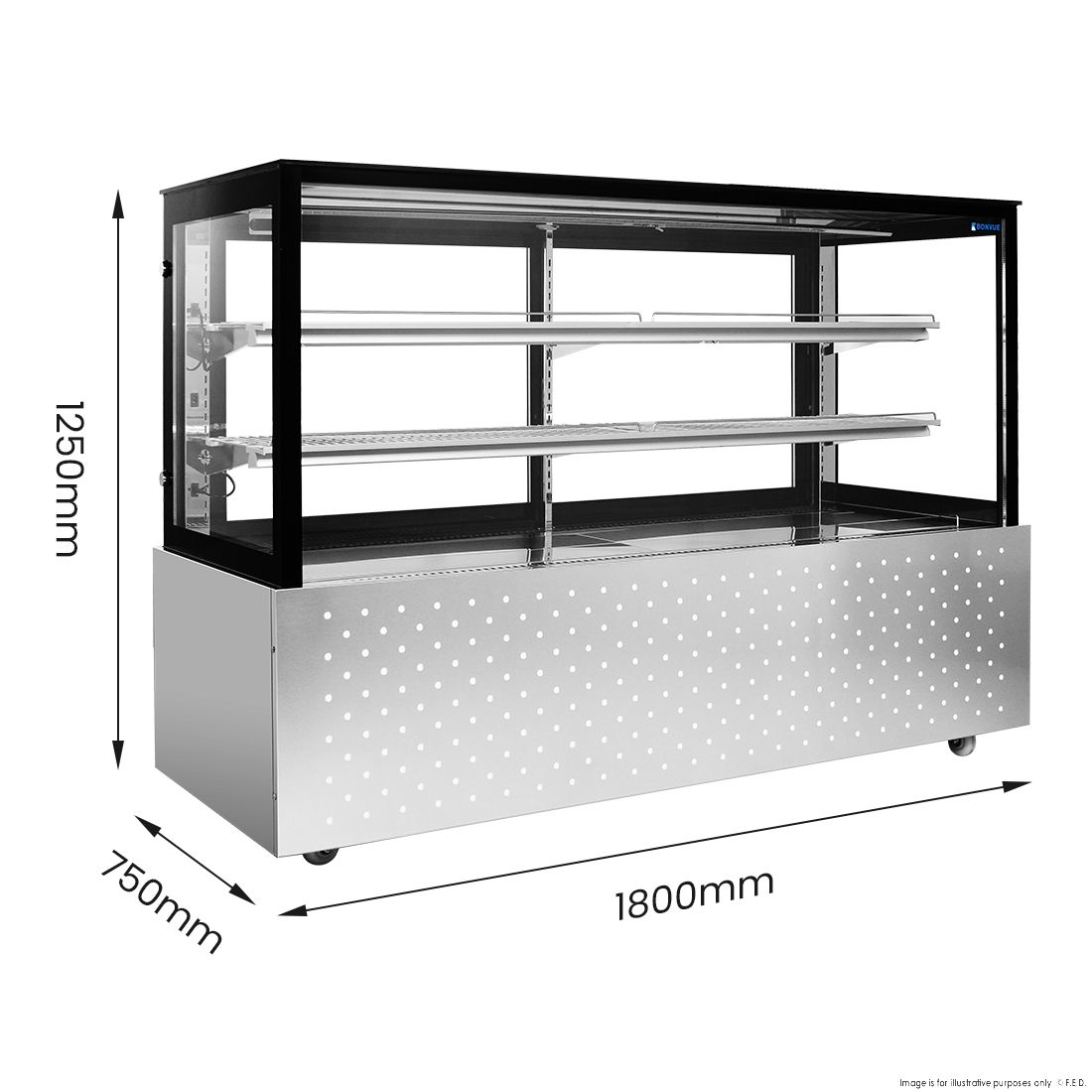 Bonvue Chilled Cake Showcase Food Display SG180FA-2XB