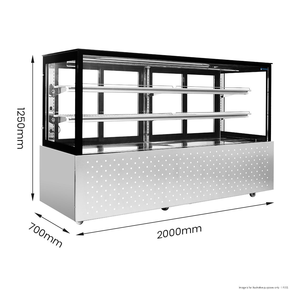 Bonvue Chilled Cake Showcase Food Display SG200FA-2XB