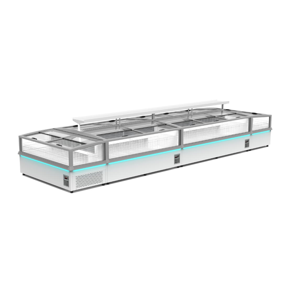 Thermaster 777L 2 Sliding Lid End Piece Dual Temperature Supermarket Island Display - SIFW-E190G