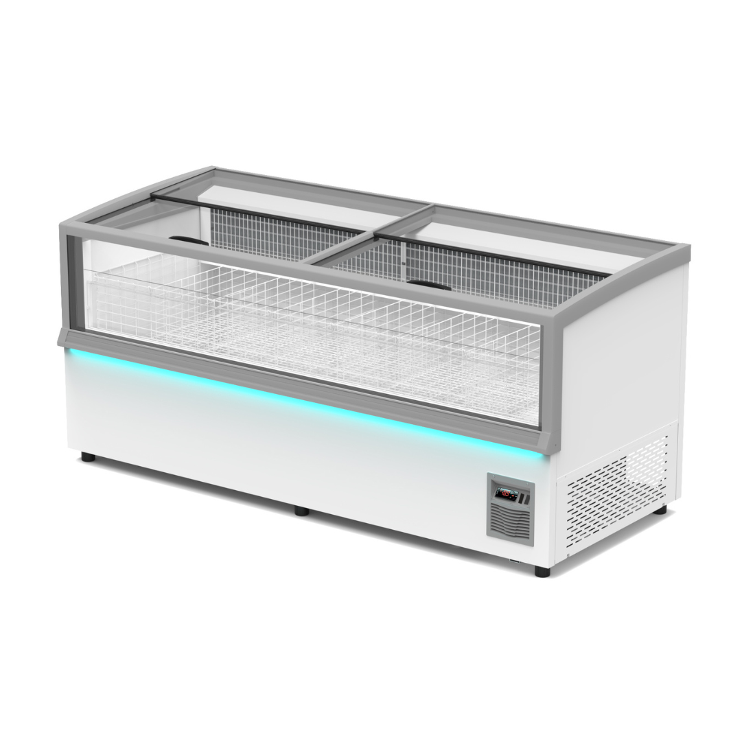 Thermaster 984L 2 Sliding Lid Side Piece Dual Temperature Supermarket Island Display - SIFW-L210G