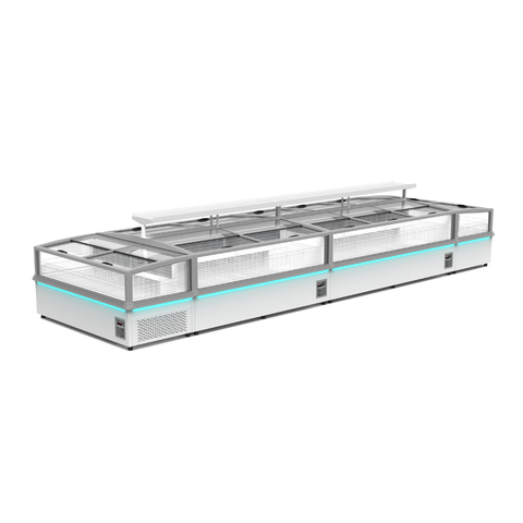 Thermaster 984L 2 Sliding Lid Side Piece Dual Temperature Supermarket Island Display - SIFW-L210G