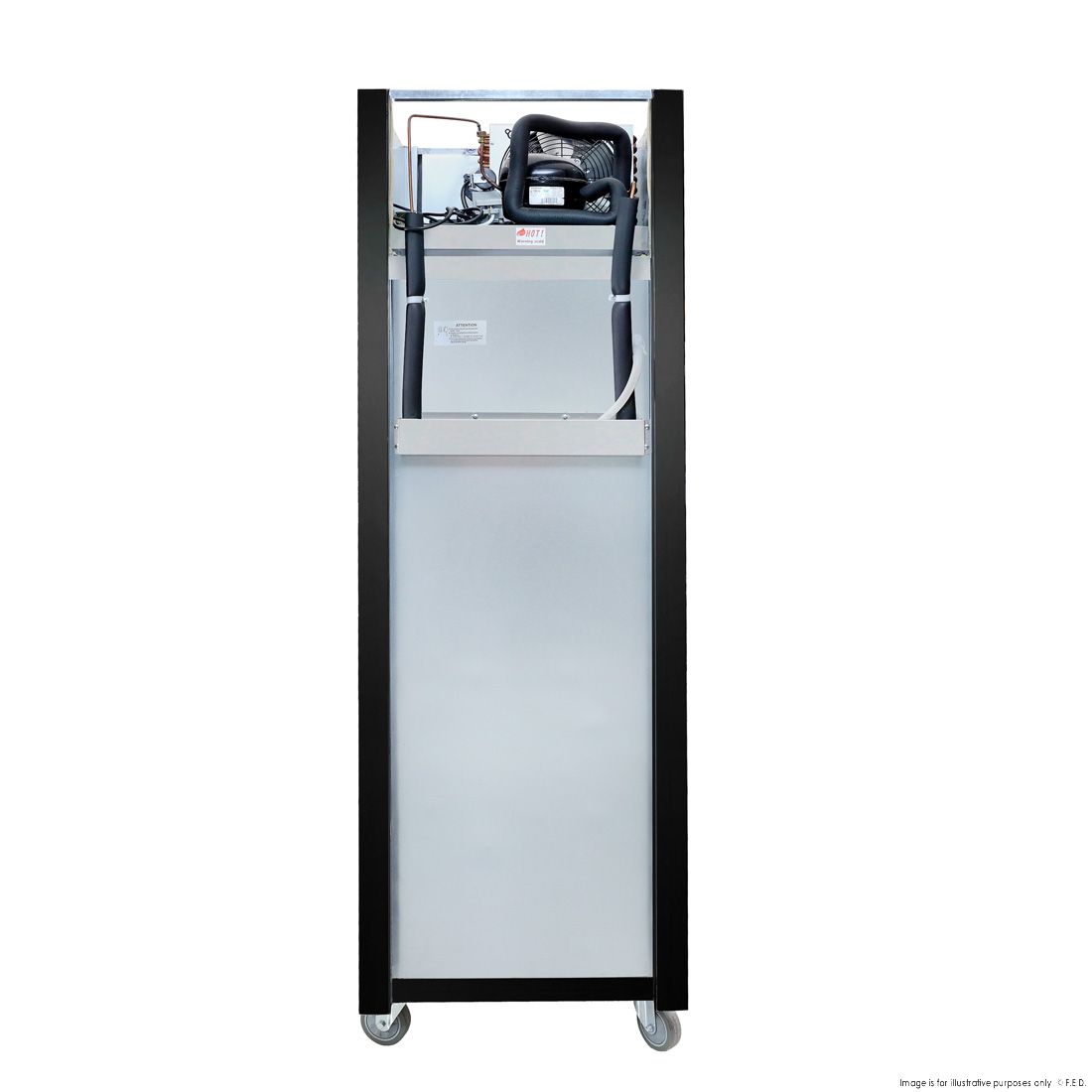 Thermaster Single Glass Door Upright Freezer Black Stainless Steel SUFG500B