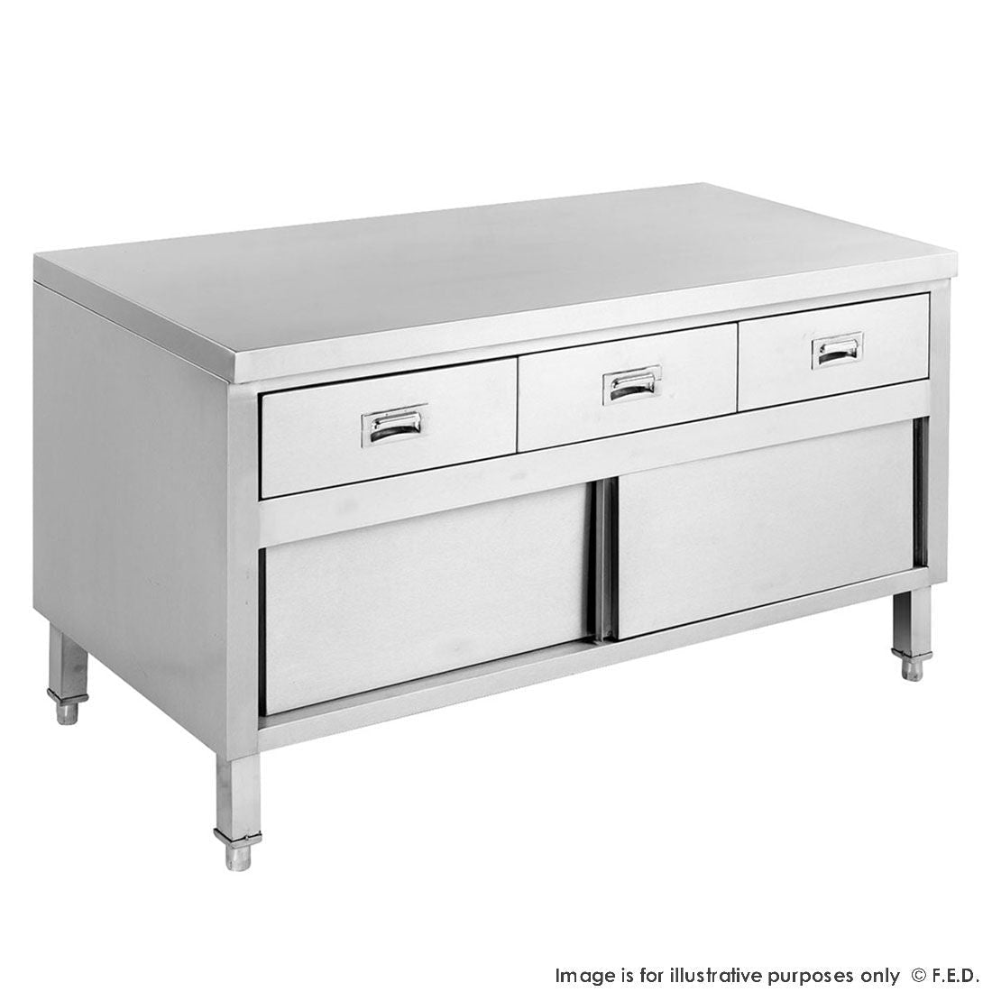 Modular Systems Bench Cabinet With 3 Drawers & Doors SKTD6-1200