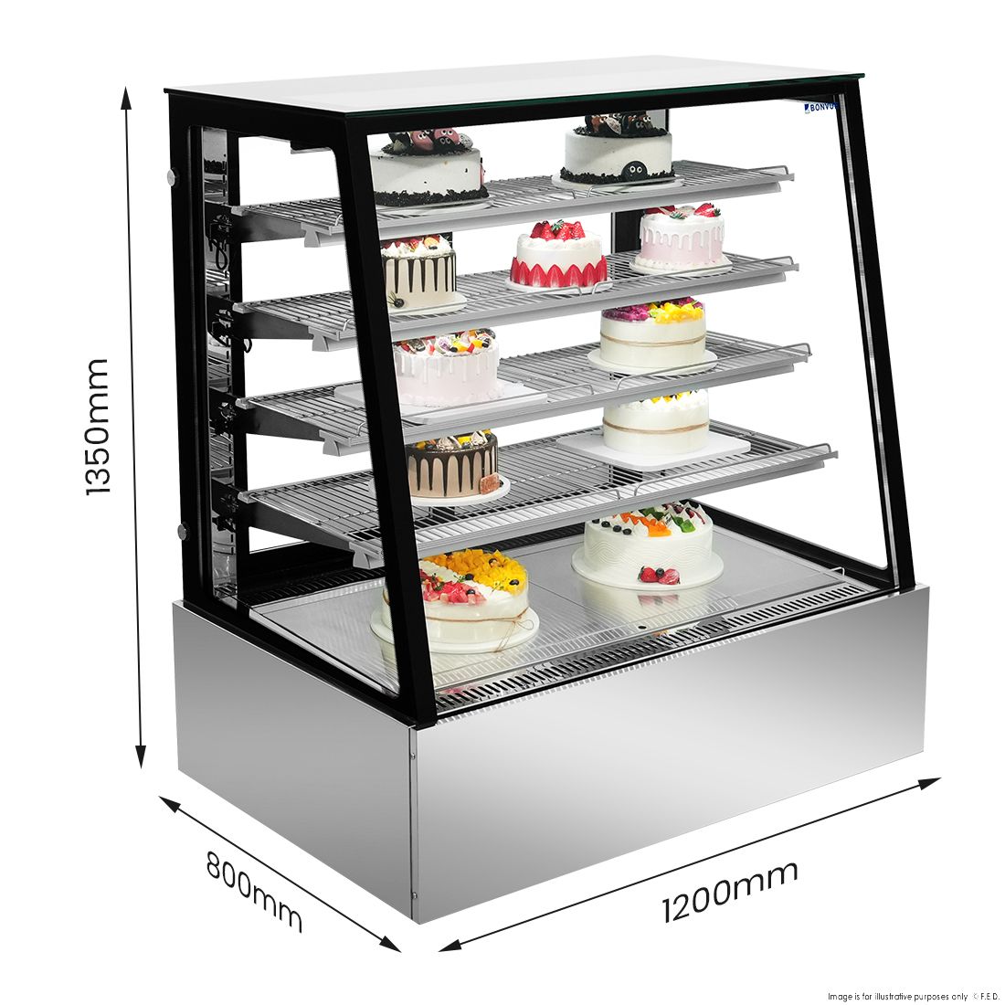 Bonvue Deluxe Chilled Cake Showcase Display Cabinet SLP840C