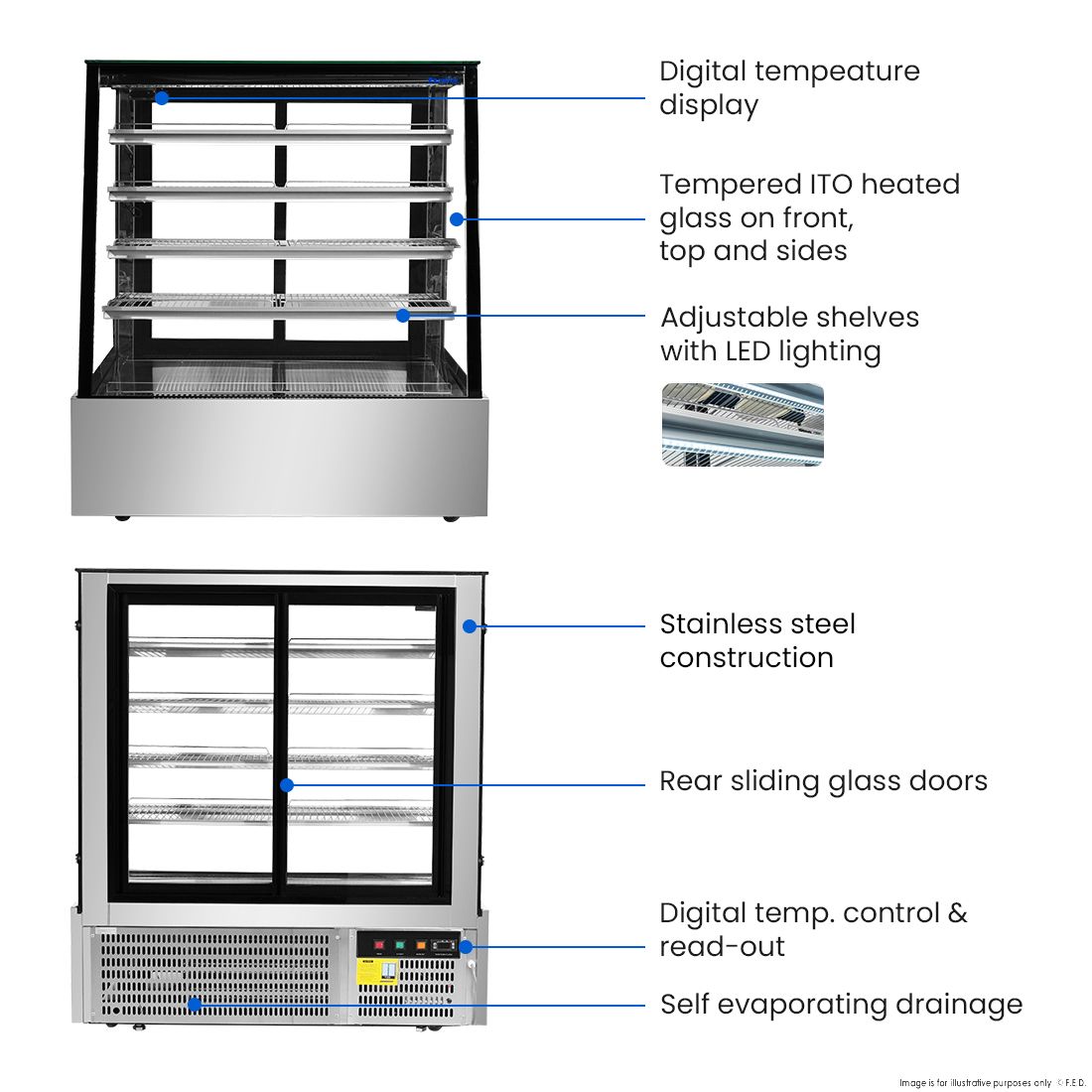 Bonvue Deluxe Chilled Cake Showcase Display Cabinet SLP840C