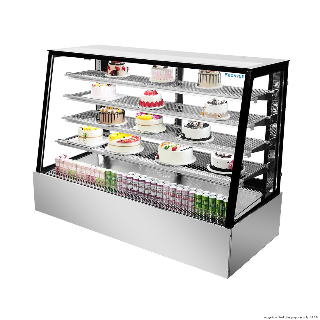 Bonvue Deluxe Chilled Cake Showcase Display Cabinet SLP860C