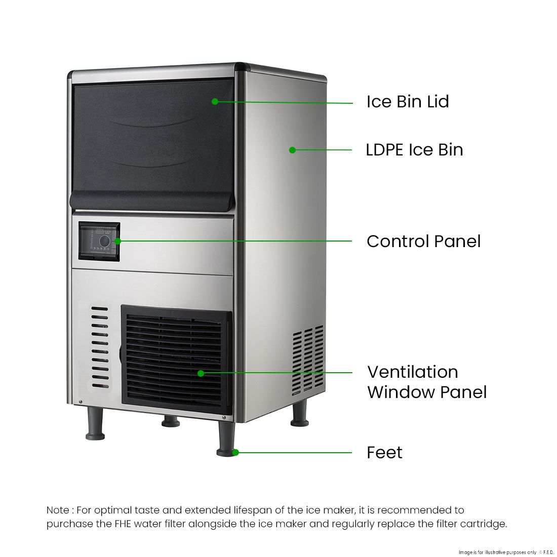 Blizzard Underbench Granular Ice Maker 60Kg SN-068F
