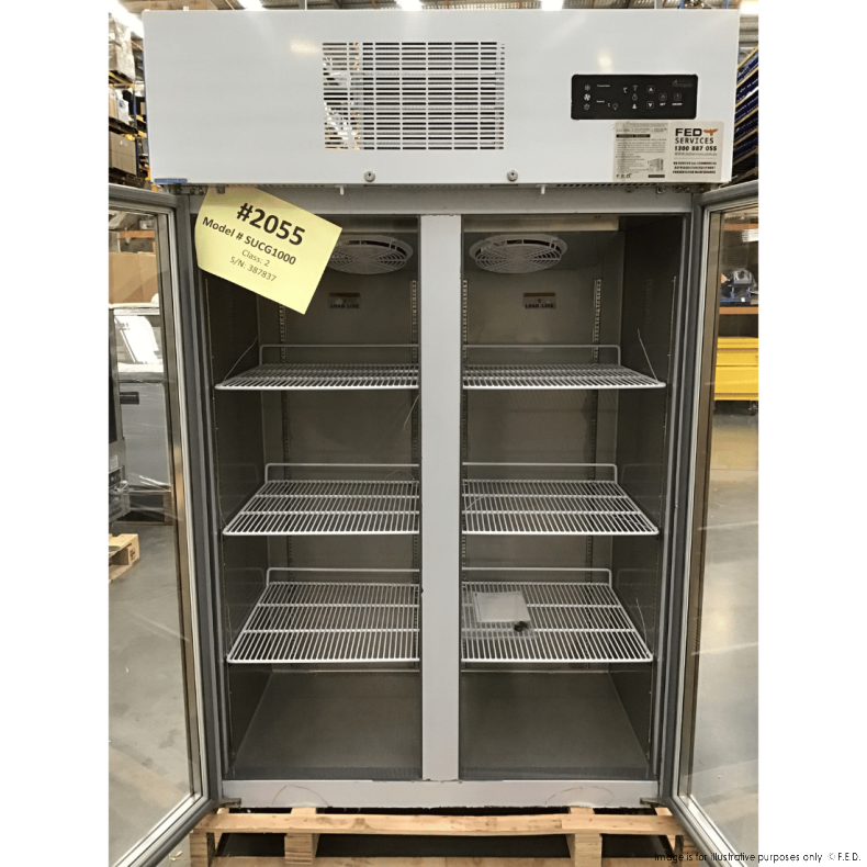 CLEARANCE - Thermaster Double Door Upright Display Fridge - SUCG1000-NSW2055