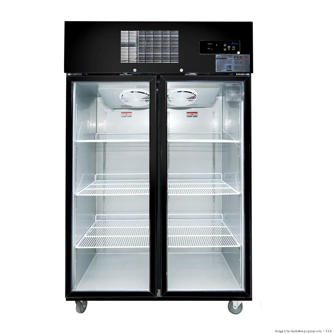 Thermaster Double Door Upright Display Fridge (black) SUCG1000B