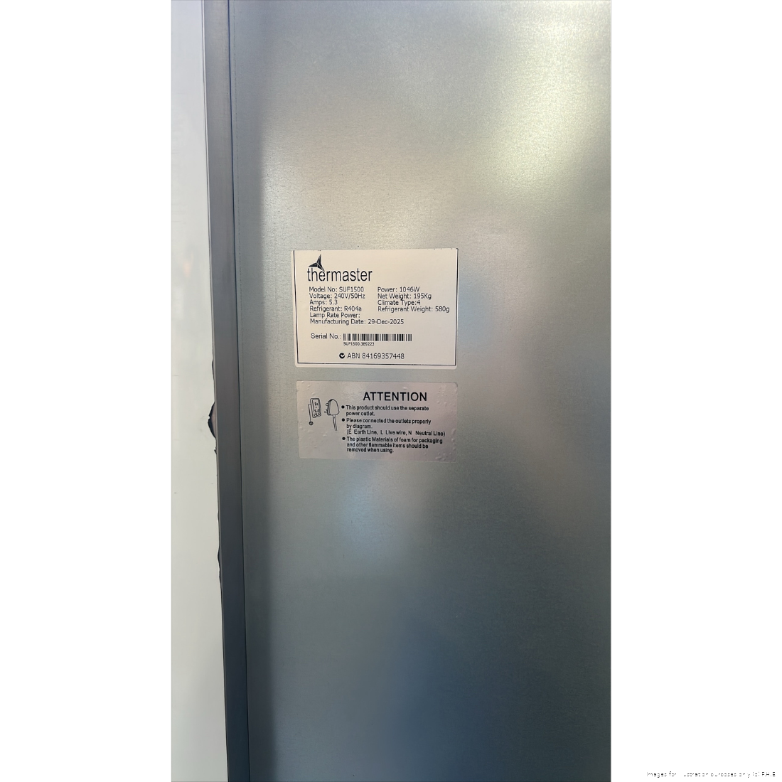 CLEARANCE - Thermaster Three Door SS Upright Storage Freezer - SUF1500-QLD129