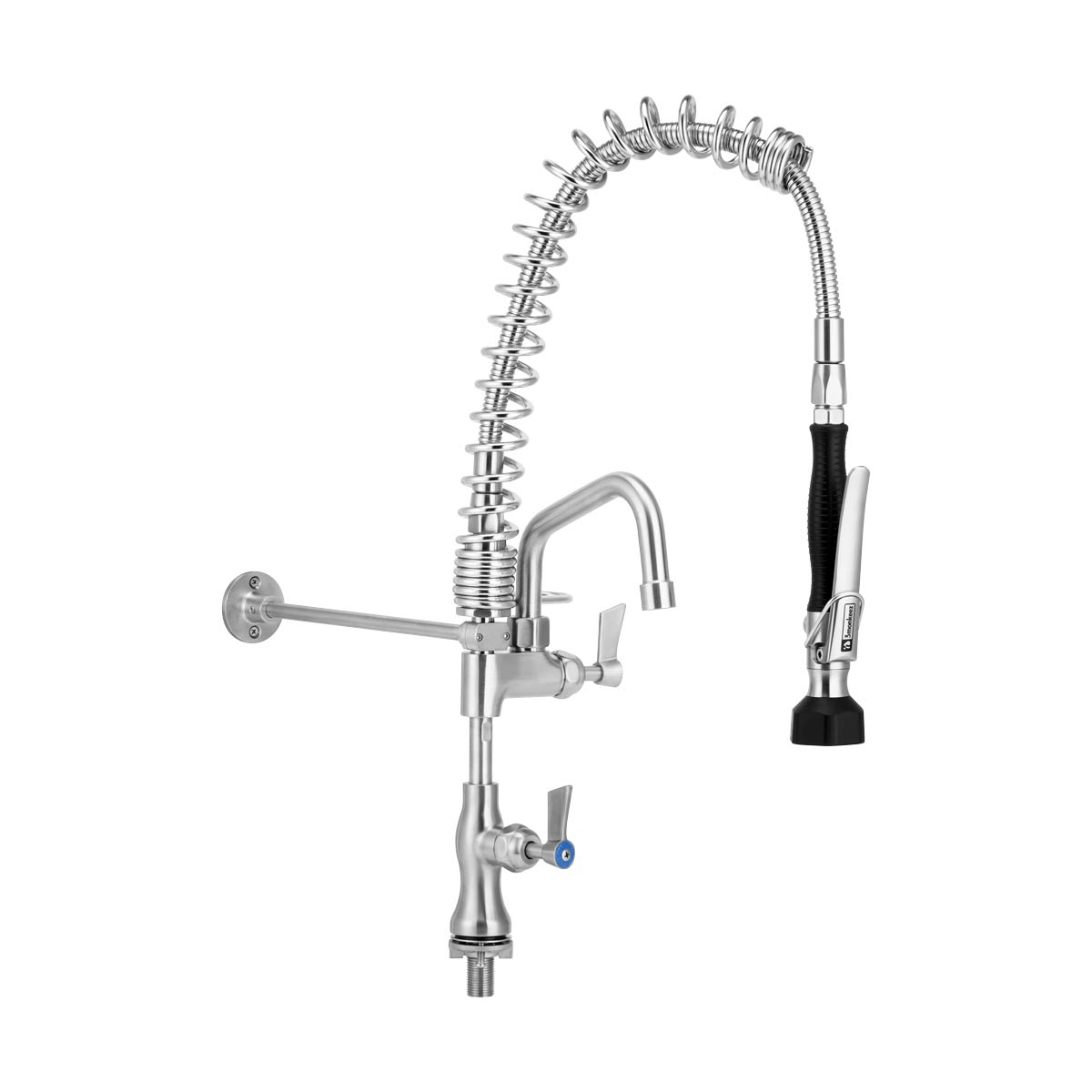 3Monkeez Compact Stainless Steel Single Bench Mount Pre-Rinse with 6" Pot Filler - T-3M53106-C