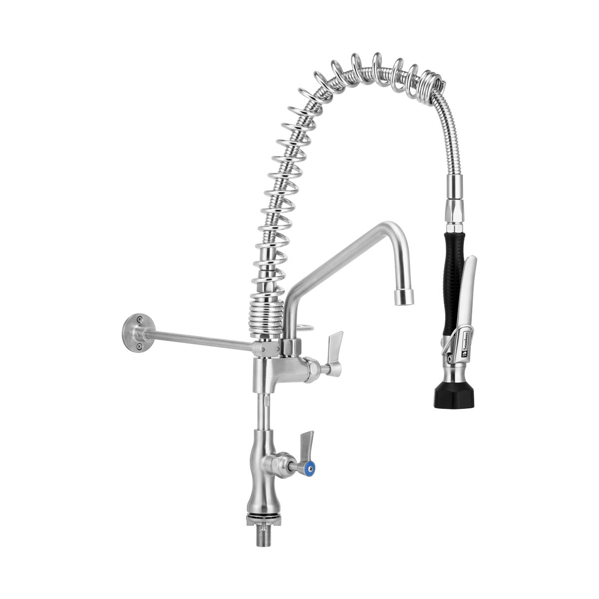 3Monkeez Compact Stainless Steel Single Bench Mount Pre-Rinse with 12" Pot Filler - T-3M53112-C