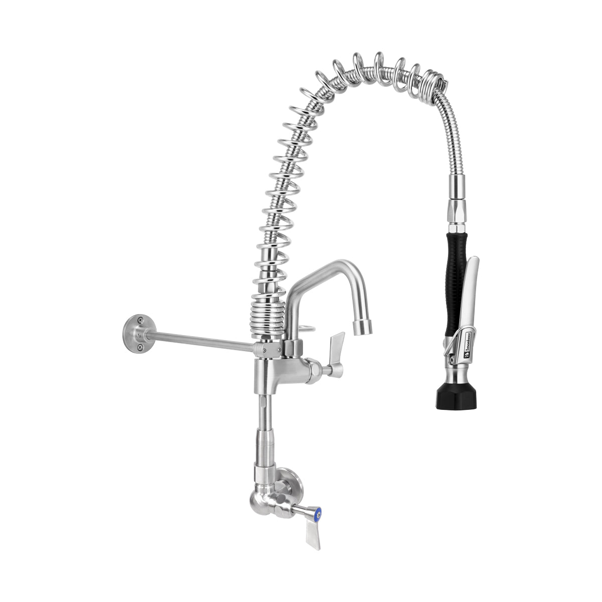 3Monkeez Compact Stainless Steel Single Wall Mount Pre-Rinse with 6" Pot Filler - T-3M53706-C