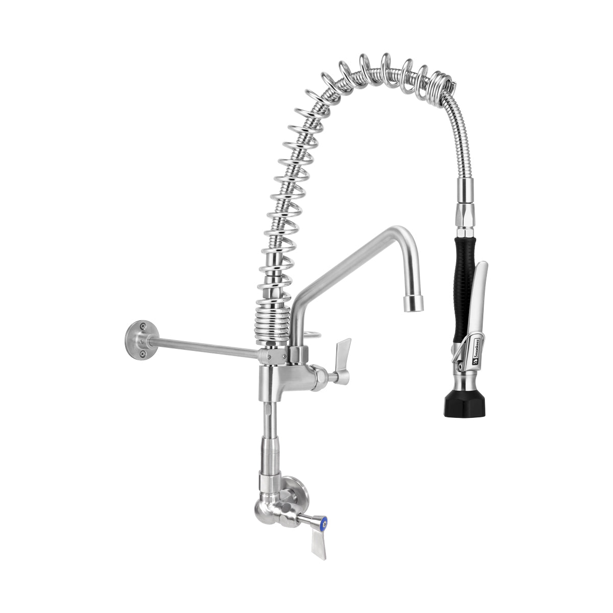 3Monkeez Compact Stainless Steel Single Wall Mount Pre-Rinse with 12" Pot Filler - T-3M53712-C