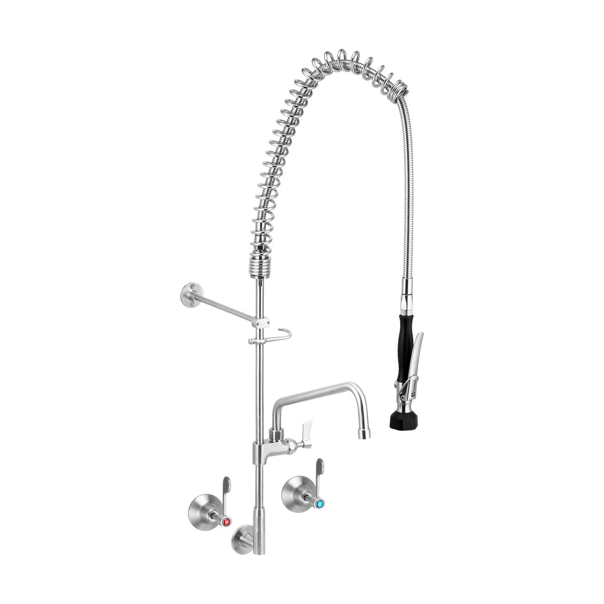 3Monkeez Stainless Steel Wall Stops And Elbow Pre Rinse Unit With 12" Pot Filler - T-3M53822